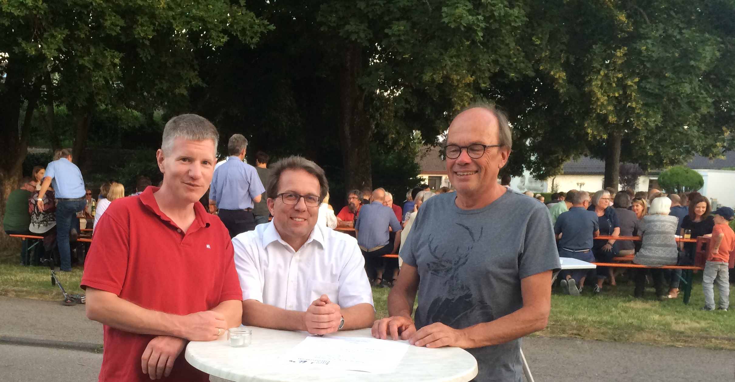 Neuer BVL Vorsitzender Ulrich Martens mit Ortsvorsteher Wolfgang Stierle u. Vorstand Helmut Hofmann